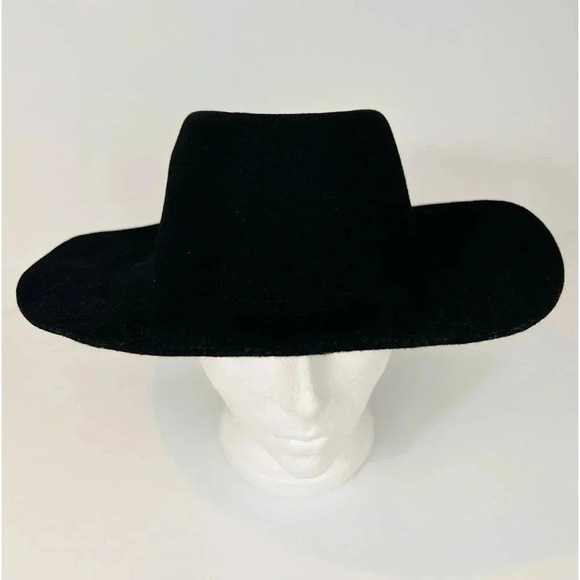 Felt Wool Cowboy Hat, S,  21.5”, Black, Stetson-Style, Western Country Festival - Picture 4 of 10